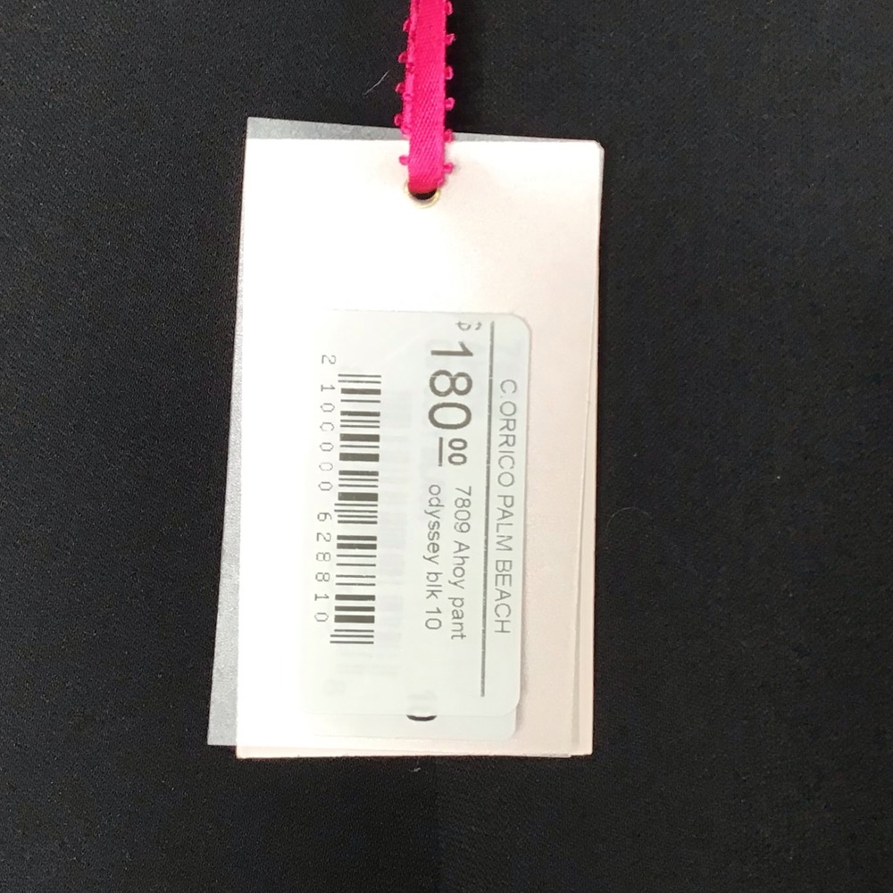 JB by Julie Brown Silk Ahoy black tuxedo satin waist cropped pants size 10 NWT - Picture 8 of 14